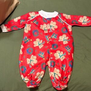 1998 Red Teddy Bear Print Kids One Piece